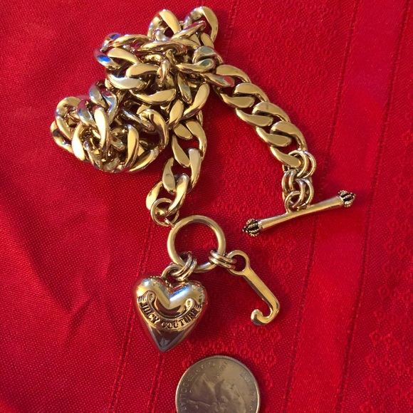 NWOT Vintage Juicy Couture Puffy Heart Banner Necklace - Picture 5 of 6